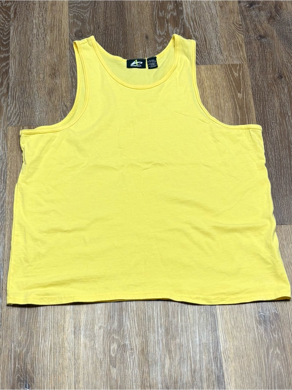 Athletech Pale Yellow Scoop Neck Tank Top